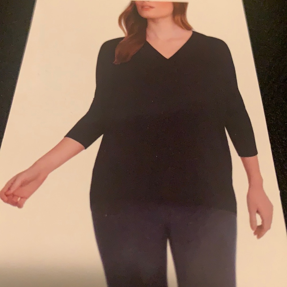 Matty m small black v neck long sleeve